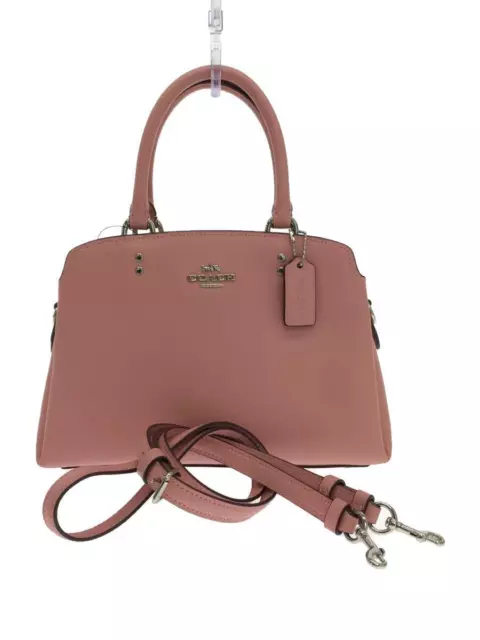 COACH Shoulder Bag Leather PNK Solid Color Mini Lillie Carryall