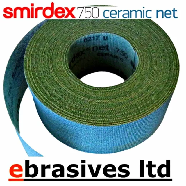 Rollo de lijado de red de cerámica Smirdex 750 70 mm x 5 m gancho y bucle