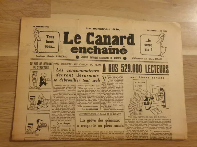 Journal - Le Canard Enchaîné n° 1325 du 13 février 1946