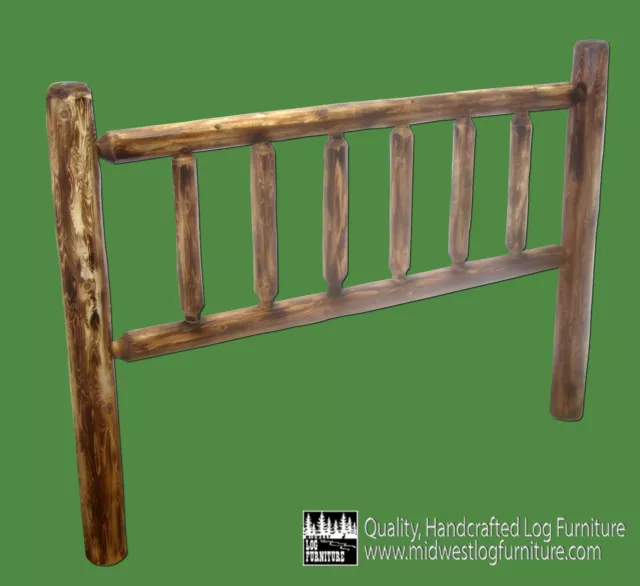 Torched Cedar Log Headboard - Twin $279- FREE SHIPPING