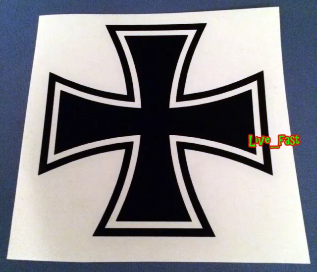 IRON CROSS DECAL STICKER VINYL maltese cross outlaw biker chopper motorcycle