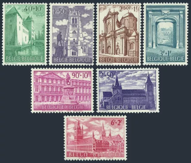 Belgium B705-B711, MNH. Mi 1265-1271. Royal library, Church of our Lady, 1962.