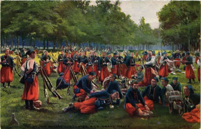 CPA AK En guerre _ zouvas a la Grand' Halt MILITARY (731388)