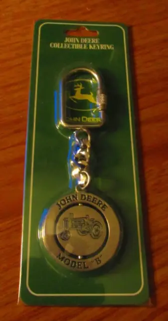 John Deere Model B Two-Cylinder Tractor Screw Open Carabiner Key Chain