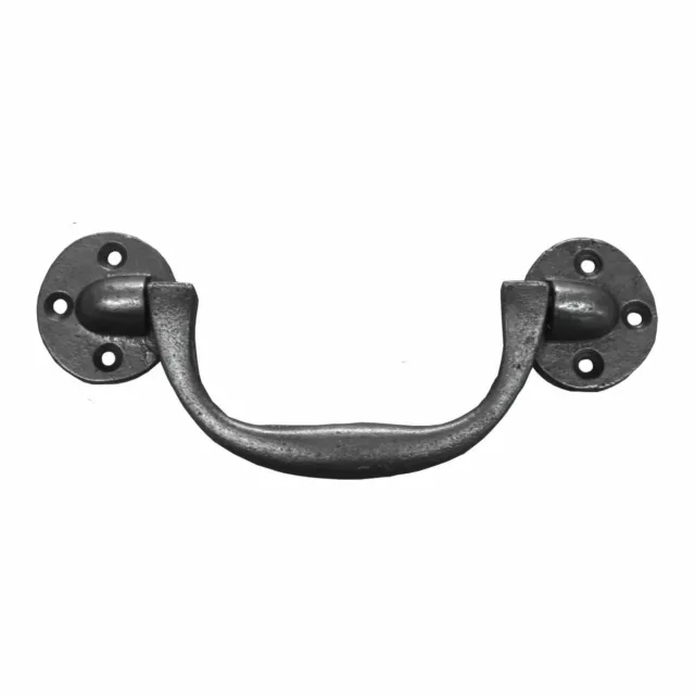 Single 155mm Cast Antique Iron Chest Lifting Handle 3 Hole + screws