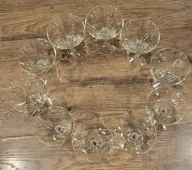 10- Libbey Glass Co Crystal Stem Cut Polished Cocktail Martini Tall Sherbert 2