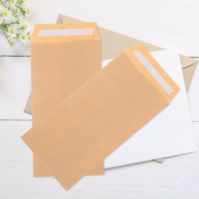 100 Small Brown Envelopes for Mailing & Storage-BZ