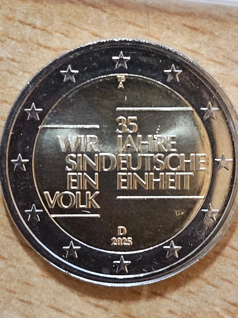 thumbnail image 2 of 2025 Germany 2 Euro Commemorative Coin – 35 Years Of German Unity, French Mint 2 of 5