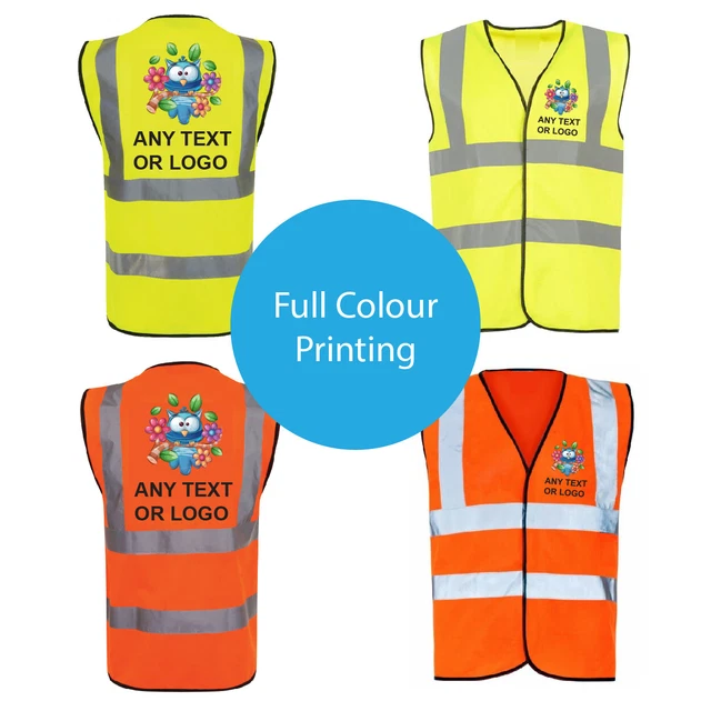 Personalised Hi Vis Vest Custom Printed Hi Viz Vest High Vis Safety Vest