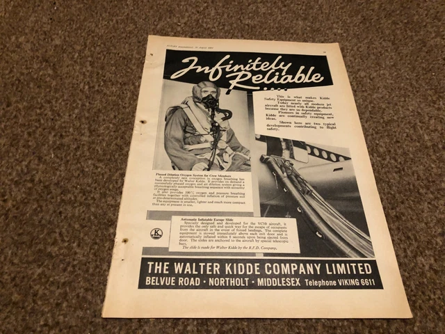 (AC48) ADVERT 11x8" THE WALTER KIDDE COMPANY LTD - OXYGEN SYSTEMS
