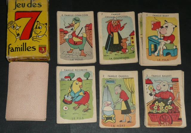 RARE ANCIEN JEU de cartes des 7 familles MONIC, animaux EUR 15,00 ...