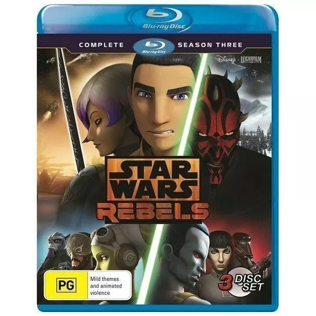 Star Wars Rebels : Season 3 (Blu-ray, 2017, 3-Disc) Region Free [NEW / SEALED]