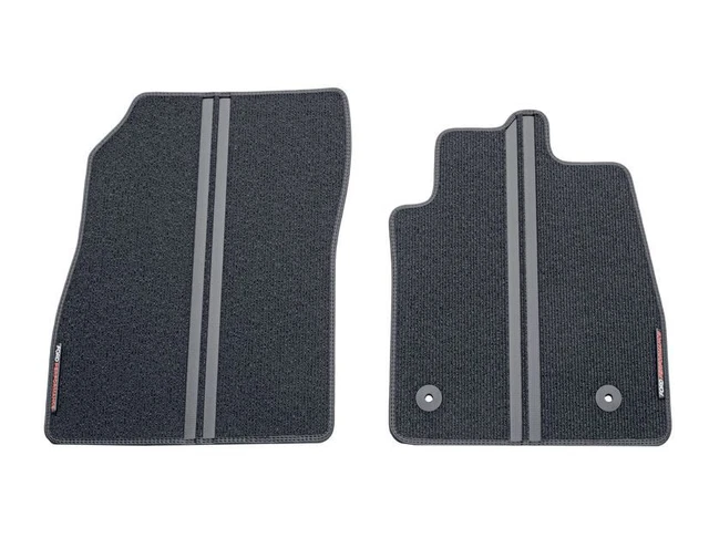 Tailored Black + Red Trim Car Floor Mats For Ford Fiesta MK8 (2011-2017) - Front & Rear Set With Clips