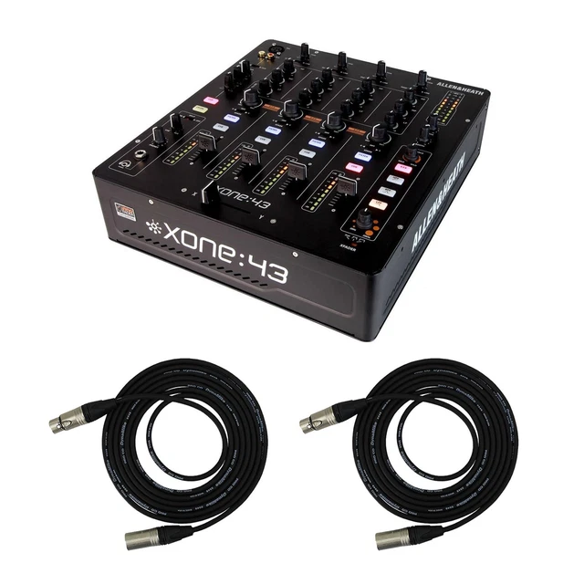 Allen & Heath Xone:43 4+1 Channel DJ Mixer Bundle with XLR Cables
