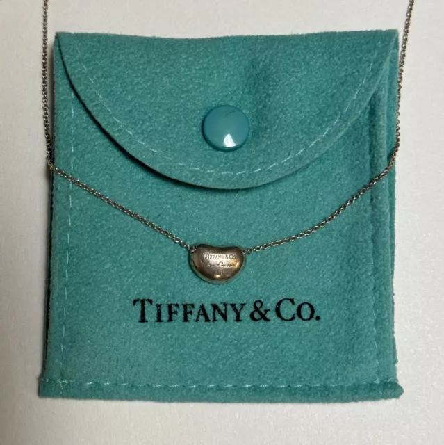 Tiffany & Co Elsa Peretti Bohnenkette 925 Sterlingsilber