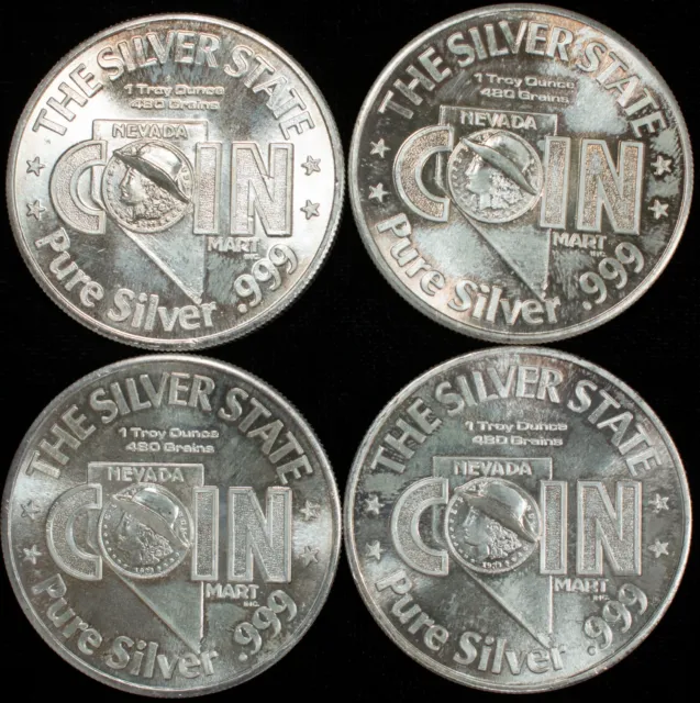 (1) Vintage NCM Nevada Coin Mart Silver State 1oz Art Round Item#J11390-93