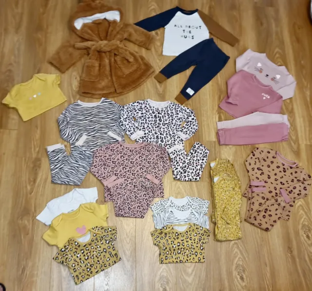#30 Pacchetto di vestiti per bambine età 12-18 mesi pigiami gilet abito