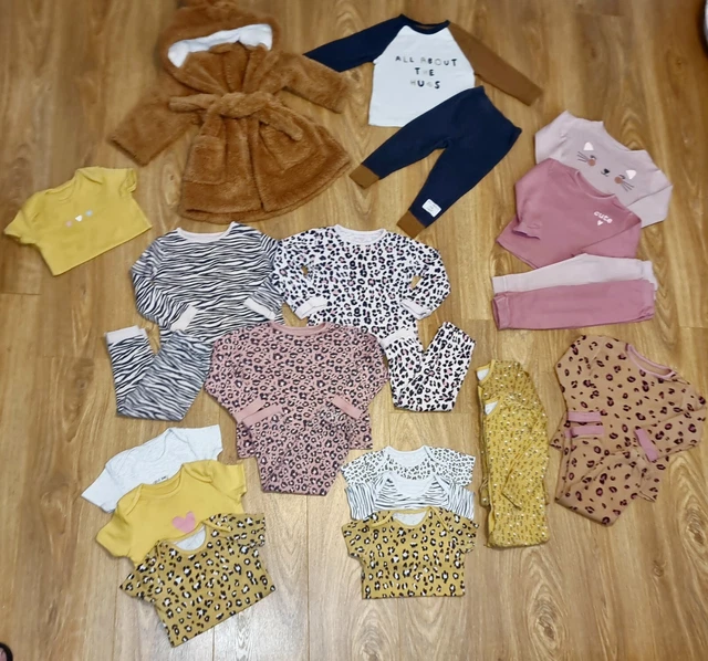 #30 Pacchetto di vestiti per bambine età 12-18 mesi pigiami gilet abito
