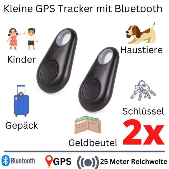 Schlüssel Finder Bluetooth Tracker Hund Auto GPS Ortung Anhänger Empfänger 2er