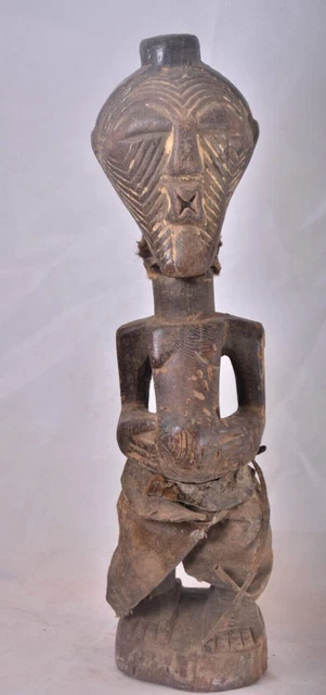 Africa Tribal Art  DOUBLE headed  songye fetish statue from Congo DRC