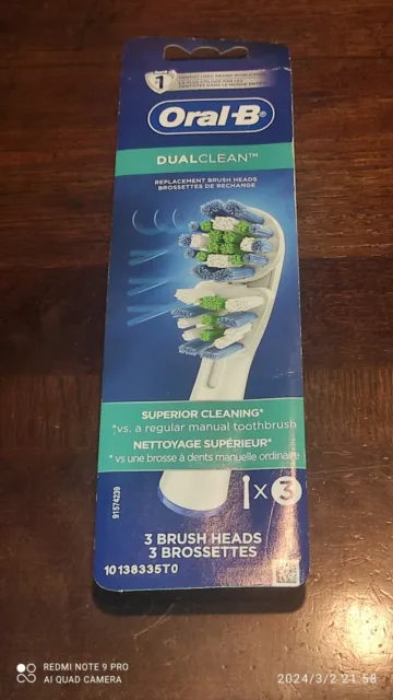 Cepillo de dientes de repuesto doble limpio ORAL-B paquete de 3 cabezales de cepillo ver fotos cuidado oral