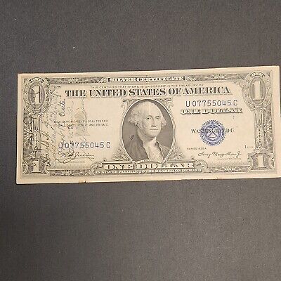 1935 A 1 Dollar Silver Certificate Blue Seal  Short Snorter (Many Names)