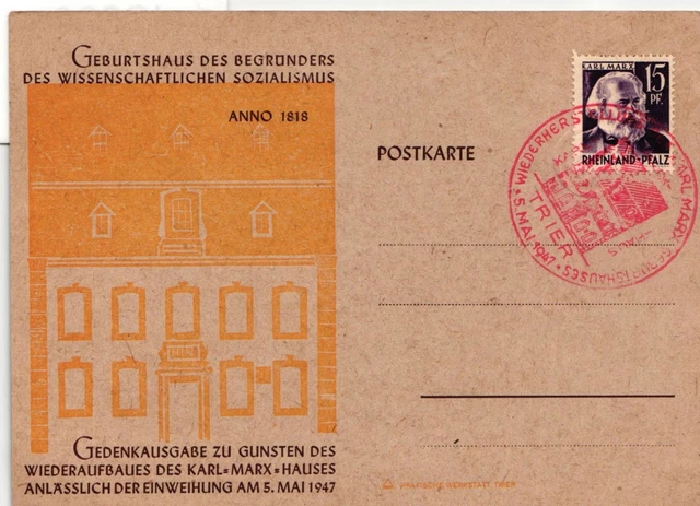 Französische Zone Rheinland-Pfalz 5 auf Postkarte #IS029