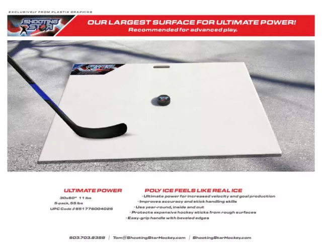 Shooting Star Ultimate Power Hockey Shooting Pad Board 30 X 60