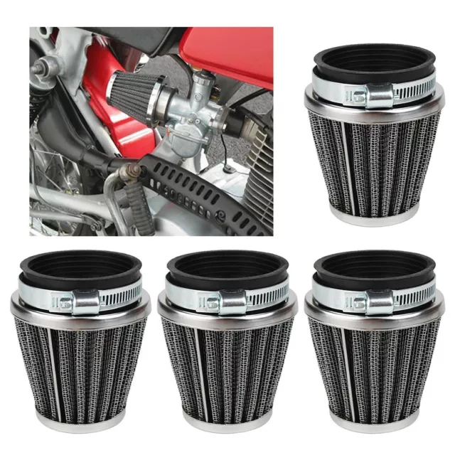 4X Sportluftfilter Chrom 54mm für Honda Kawasaki Suzuki Yamaha Motorrad Quad ATV