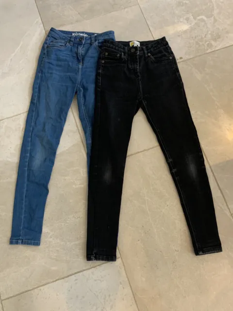 Bundle of 2 pairs Mini Boden Girls Skinny Jeans Age 10 VGC