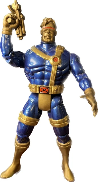 Vtg 1993 Marvel X-Men Cyclops Metallic Mutants Toy Biz 10” Action Figure And Gun