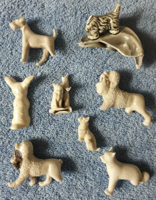 Bodenfund 8 x antike Porzellan Hunde Brüche defekt zum Basteln und Dekoration
