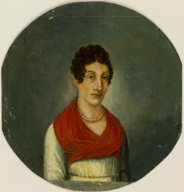 Porträt einer Dame, Empiremode, um 1800, Öl Romantik Unbekannt (19.Jhd)
