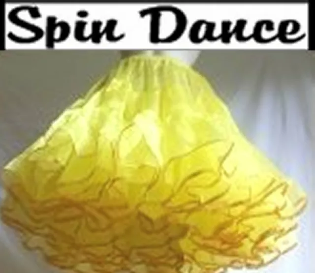 SALE !! Spin Dance 50s Rock n Roll Dance 55cm Yellow Petticoat Vintage Dress New