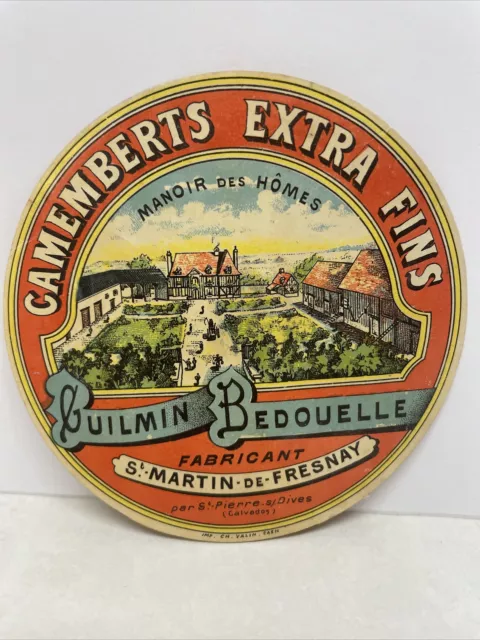 Ancienne Étiquette De Fromage: Camembert Manoir Des Hômes Guilmin Bedouelle