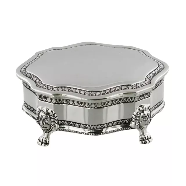 Silver Plated Edwardian Style Trinket Box WY313A