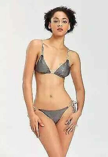 Bikini 2 Pièces La Perla Gris Satiné - Haut 40B/44B IT, Bas 40 - Neuf Sans étiquettes