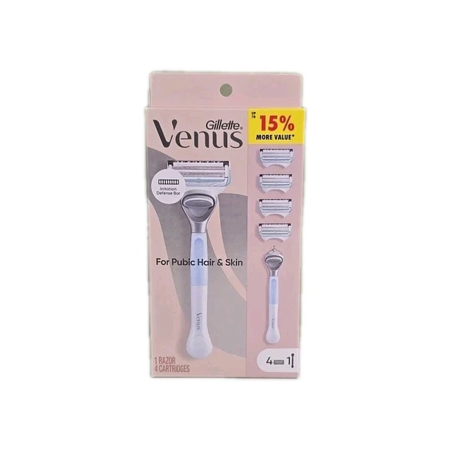 Length Venus Razor GILLETTE VENUS PUBIC Hair Skin Razor + 4 Refill Cartridges W/Precision ...