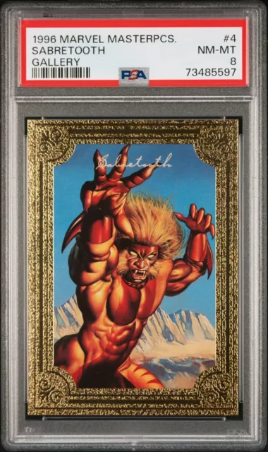 1996 Marvel Masterpiece Gallery Sabretooth # 4  PSA 8
