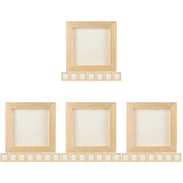 32 Pcs Clay Picture Frame Photo Wood Child DIY Painting Frames