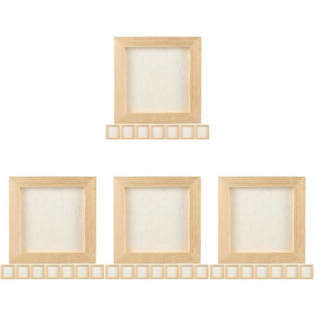 32 Pcs Clay Picture Frame Photo Wood Child DIY Painting Frames