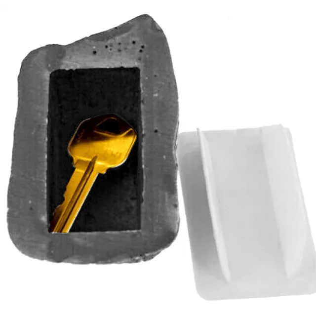 Outdoor Spare Key House Safe Hidden Hide Storage Security Rock Stone Case Box ZF