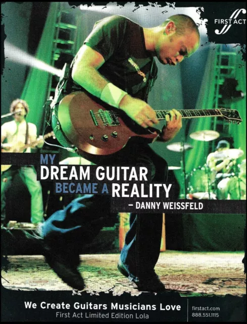 Danny Weissfeld (Kelly Clarkson band) 2006 LTD First Act Lola guitar ad print