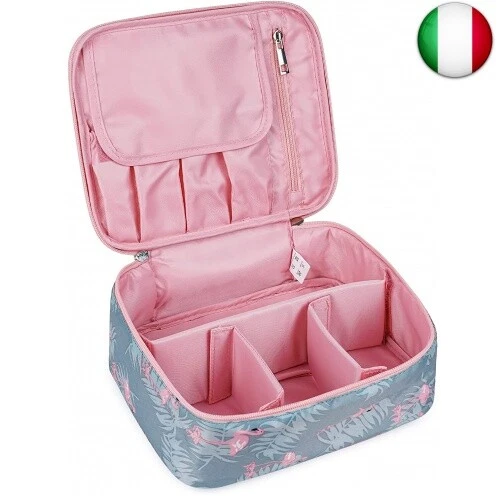 Borsa Trucco Donna Da Viaggio - Organizer Cosmetici, Beauty Case, Pochette, 25x15x9 Cm - Foto 6