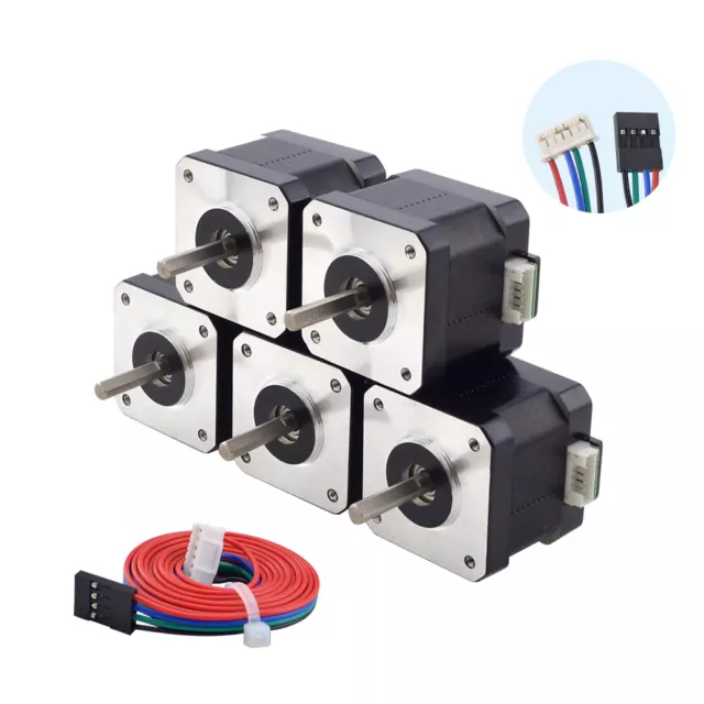 1/3pcs/5pcs Nema 17 Stepper Stepping Motor 42Ncm 1.5A 4-lead 1m Cable 3D Printer