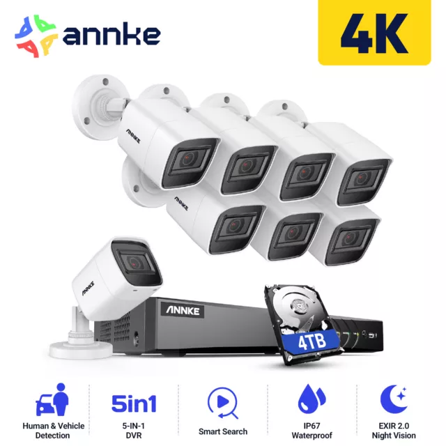 ANNKE 8MP 4K Überwachungskamera Überwachungssysteme 8CH DVR AI Kameras H.265+