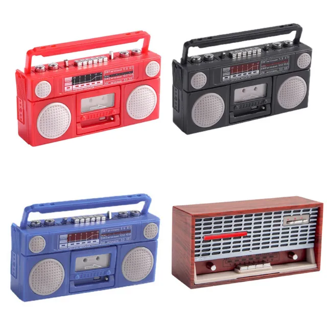 1:12 Scale Dollhouse Miniature Retro Tape Recorder Radio Model Prop Toy Decor