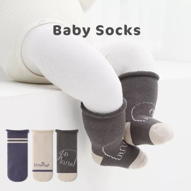 3 Pairs Toddler Kids Boys Girls Baby Socks Thick Thermal Warm Socks Cotton 0-5Y