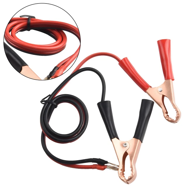2 Pinze A Coccodrillo Isolate Per Batteria Auto, Rame Puro 300A, Cavi Di Avviamento, Morsetti Rossi E Neri - 2