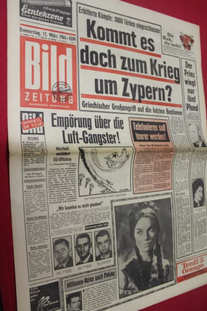 Bild Zeitung  12. März 1964 Super Geschenk  zum 60. Geburtstag * Elsa Martinelli